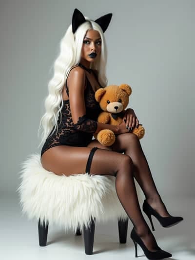 Cosplay Lingerie AI photography example 11 - High quality realistic generated photo