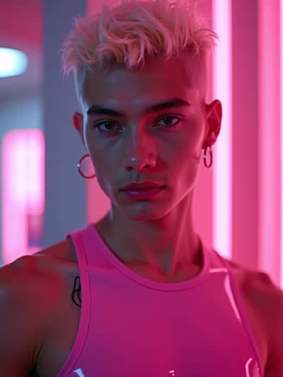 Cyberpunk AI photography example 12 - High quality realistic generated photo