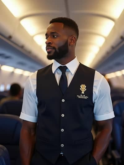 Flight Attendant AI photography example 9 - High quality realistic generated photo