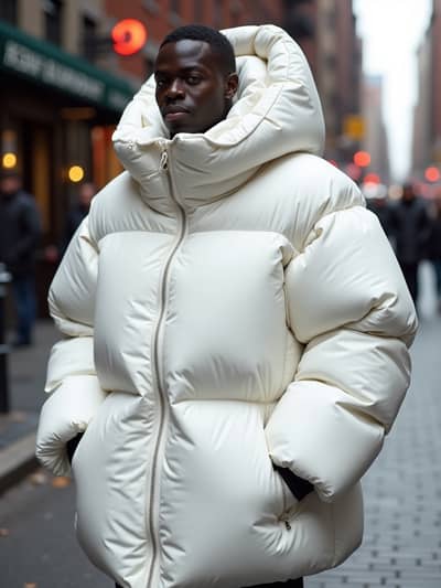 Puffer Jacket AI photography example 9 - High quality realistic generated photo