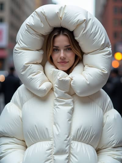 Puffer Jacket AI photography example 11 - High quality realistic generated photo
