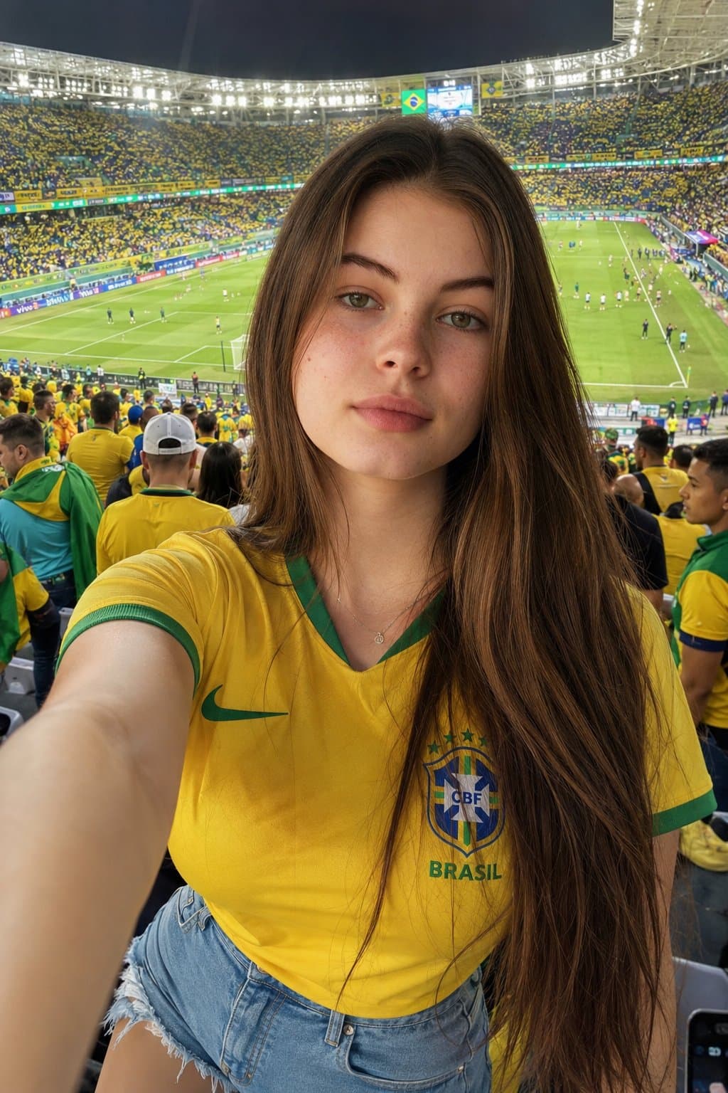 Photography yourself using Ai wearing Brazil jersey 