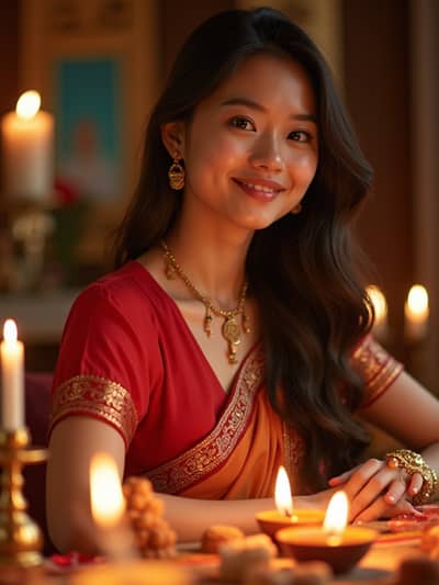Diwali AI photography example 2 - High quality realistic generated photo