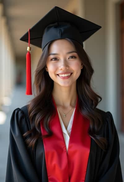 Graduation AI photography example 1 - High quality realistic generated photo