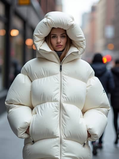 Puffer Jacket AI photography example 5 - High quality realistic generated photo