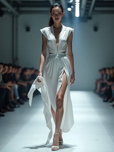 Ai Fashion Week style photo 33 created with AI technology - PhotoForge professional photography