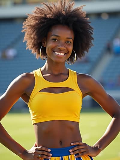 AI generated cheerleader photo example 6 - Professional cheerleader photography by PhotoForge