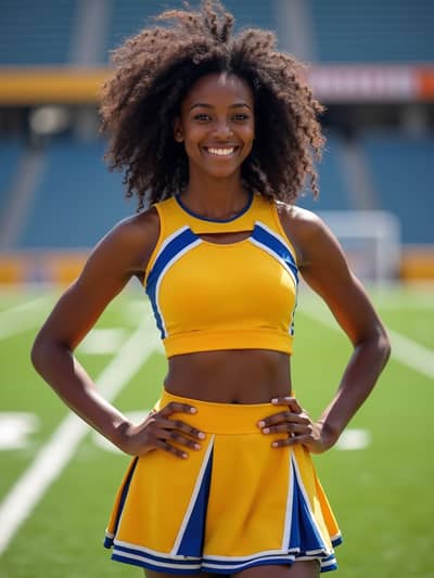 AI generated cheerleader photo example 21 - Professional cheerleader photography by PhotoForge