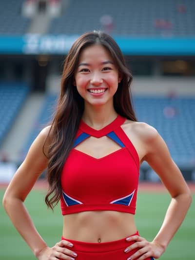 PhotoForge AI cheerleader photo sample 30 - Studio quality AI generated photography