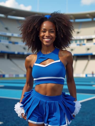 AI generated cheerleader photo example 31 - Professional cheerleader photography by PhotoForge