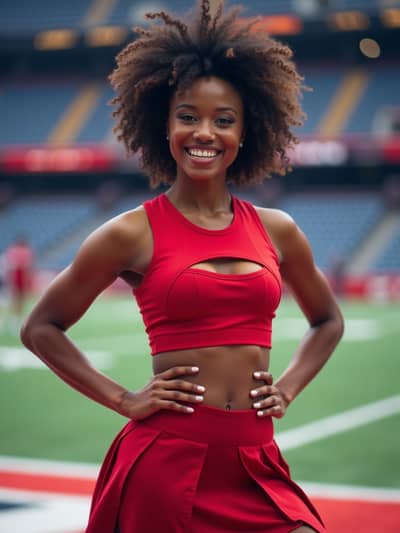 PhotoForge AI cheerleader photo sample 45 - Studio quality AI generated photography