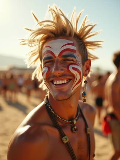 Coachella style photo 3 created with AI technology - PhotoForge professional photography