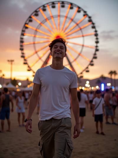 Coachella style photo 13 created with AI technology - PhotoForge professional photography