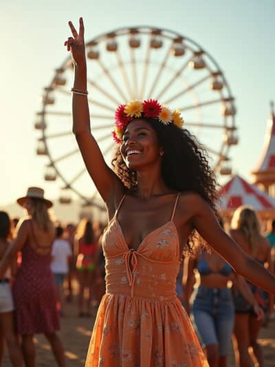 Coachella style photo 23 created with AI technology - PhotoForge professional photography