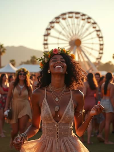 Coachella style photo 28 created with AI technology - PhotoForge professional photography