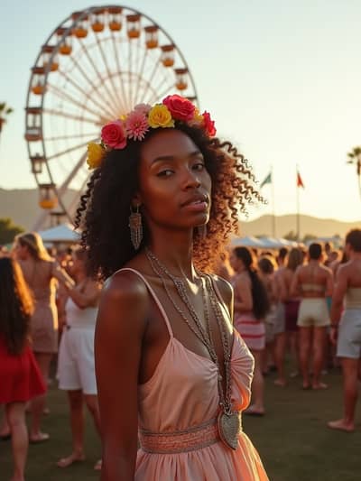 Coachella style photo 43 created with AI technology - PhotoForge professional photography