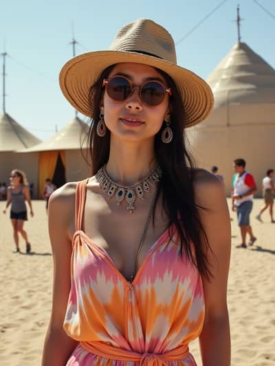 Coachella style photo 48 created with AI technology - PhotoForge professional photography