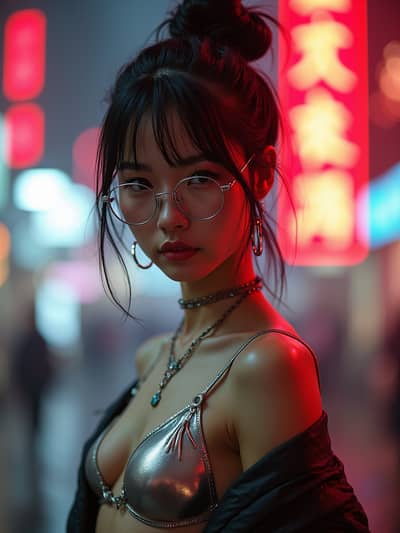 PhotoForge AI cyberpunk boudoir photo sample 40 - Studio quality AI generated photography