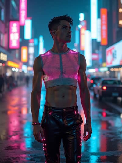 Cyberpunk style photo 38 created with AI technology - PhotoForge professional photography