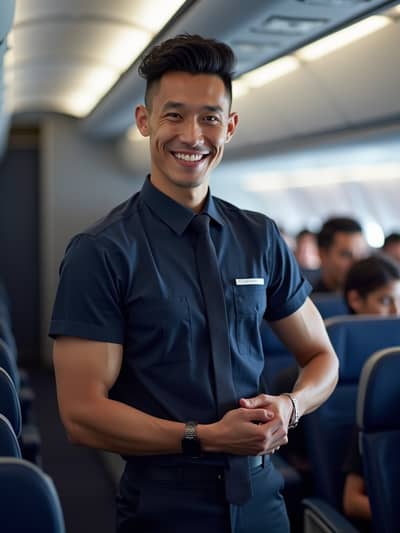 Professional flight attendant AI photo 12 - High quality artificial intelligence photography