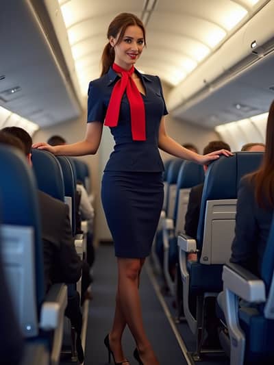 Flight Attendant style photo 18 created with AI technology - PhotoForge professional photography