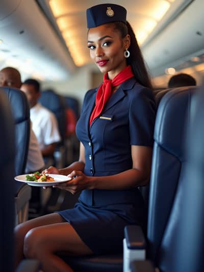 AI photography example 29 - flight attendant photos generated by artificial intelligence