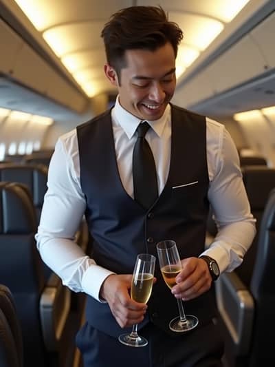 PhotoForge AI flight attendant photo sample 45 - Studio quality AI generated photography
