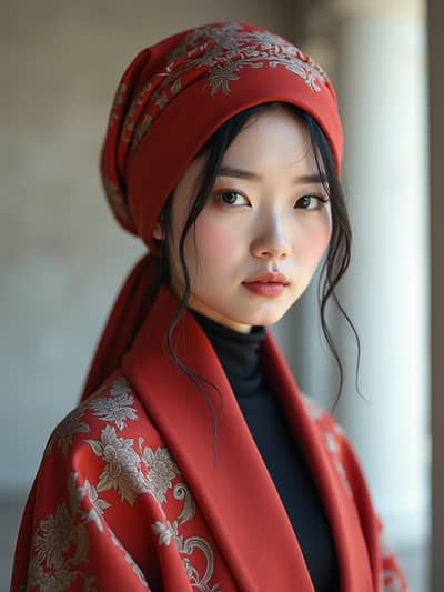AI generated hair scarves photo example 1 - Professional hair scarves photography by PhotoForge