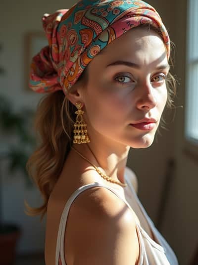 AI photography example 9 - hair scarves photos generated by artificial intelligence