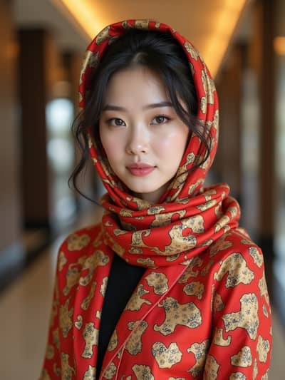 PhotoForge AI hair scarves photo sample 10 - Studio quality AI generated photography