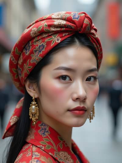 Professional hair scarves AI photo 17 - High quality artificial intelligence photography