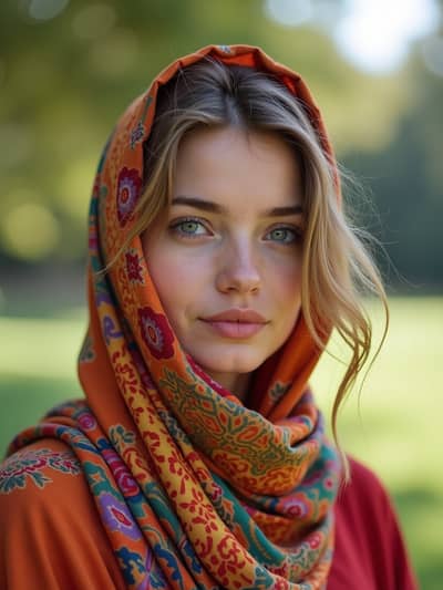 Professional hair scarves AI photo 22 - High quality artificial intelligence photography