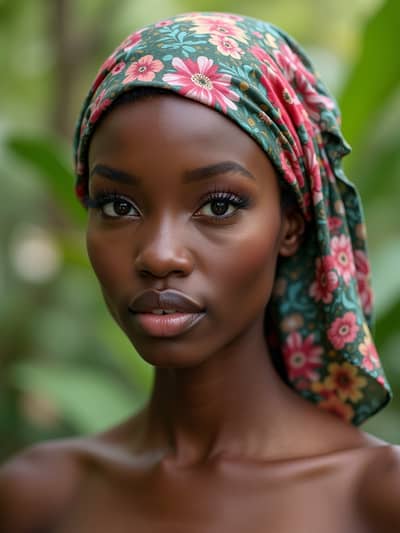 AI generated hair scarves photo example 26 - Professional hair scarves photography by PhotoForge