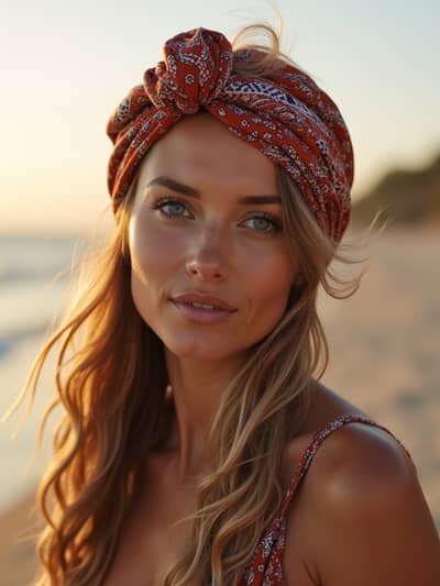 Professional hair scarves AI photo 27 - High quality artificial intelligence photography