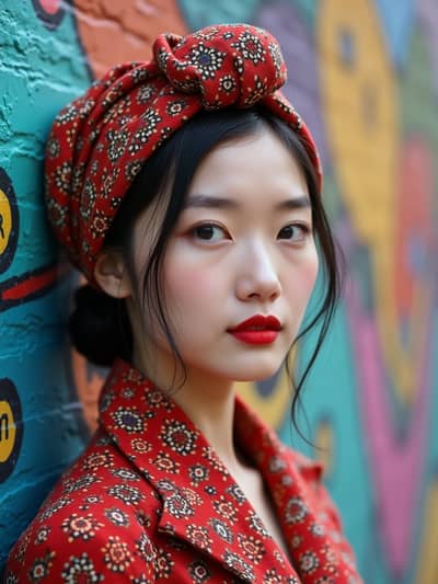 AI photography example 29 - hair scarves photos generated by artificial intelligence