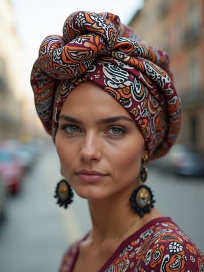 AI photography example 39 - hair scarves photos generated by artificial intelligence