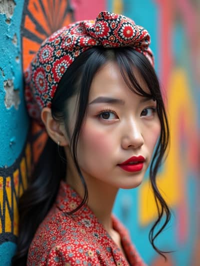 PhotoForge AI hair scarves photo sample 45 - Studio quality AI generated photography