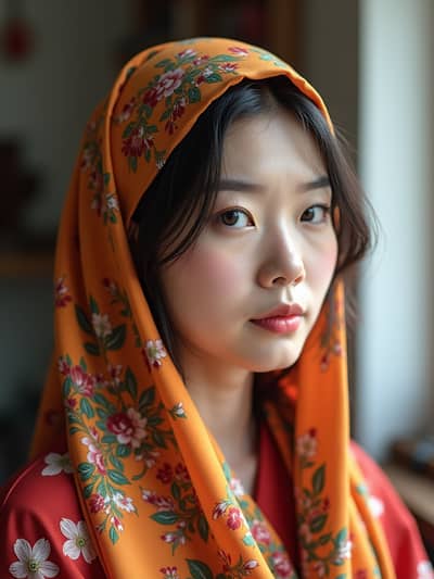 AI photography example 49 - hair scarves photos generated by artificial intelligence