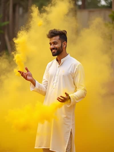 AI generated holi photo example 6 - Professional holi photography by PhotoForge