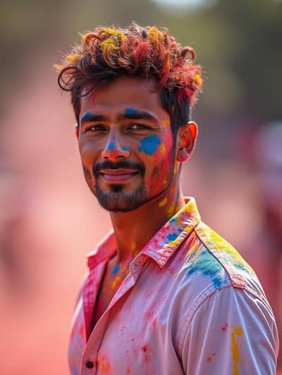 Holi style photo 8 created with AI technology - PhotoForge professional photography