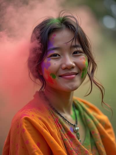 Holi style photo 23 created with AI technology - PhotoForge professional photography