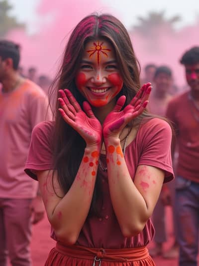 AI photography example 29 - holi photos generated by artificial intelligence