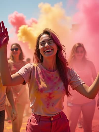 AI generated holi photo example 46 - Professional holi photography by PhotoForge
