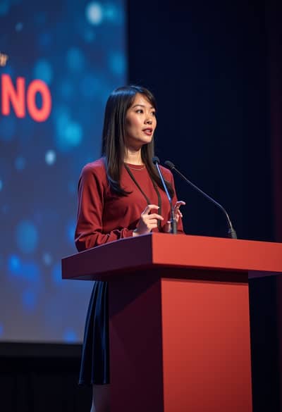 AI photography example 4 - keynote speaker photos generated by artificial intelligence