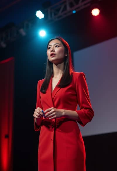 AI generated keynote speaker photo example 11 - Professional keynote speaker photography by PhotoForge