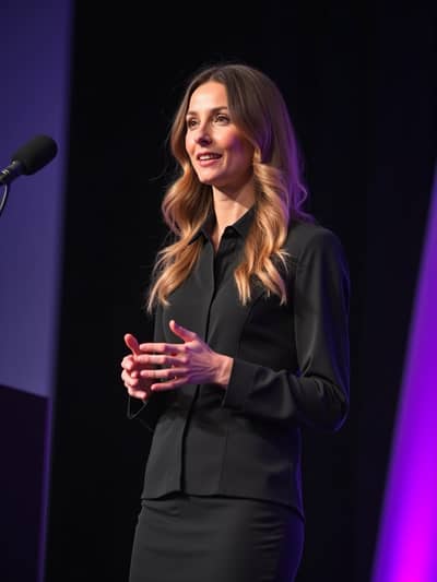 AI generated keynote speaker photo example 16 - Professional keynote speaker photography by PhotoForge
