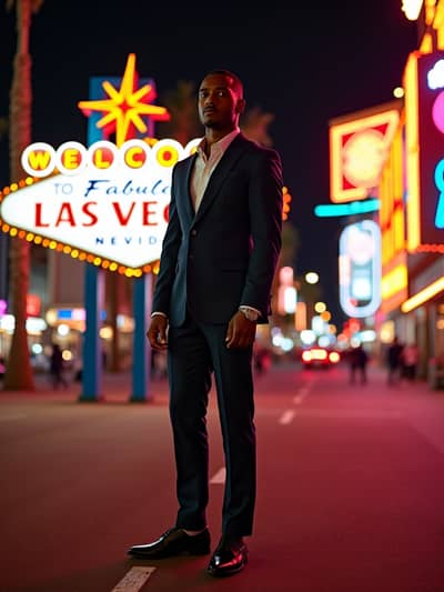 Las Vegas Night style photo 3 created with AI technology - PhotoForge professional photography