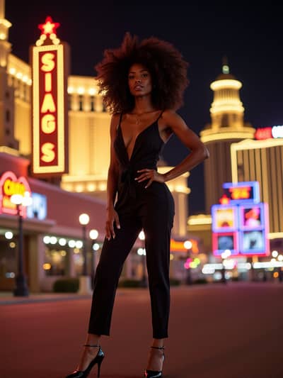AI photography example 24 - las vegas night photos generated by artificial intelligence