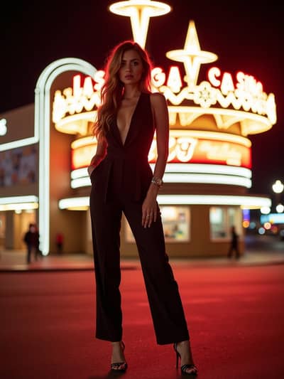 AI photography example 49 - las vegas night photos generated by artificial intelligence