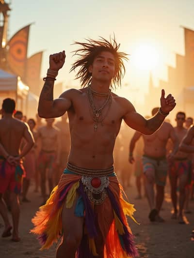 AI photography example 34 - music festival photos generated by artificial intelligence